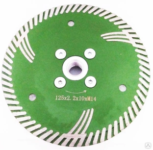 TARCZA DIAMENTOWA DO CIĘCIA GRANITU (Turbo-PRO) D-125mm. (Flansza  M14 ) - 1